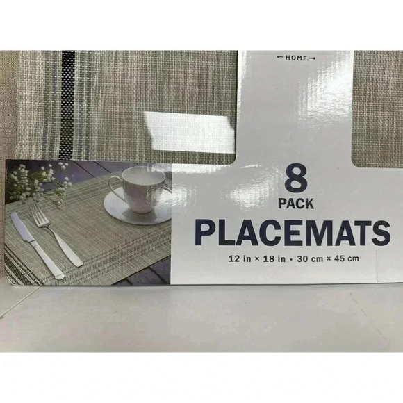 Boston Traders Home Indoor Outdoor Dining 8-Pack Placemats, 18"x12" - Picture 2 of 4